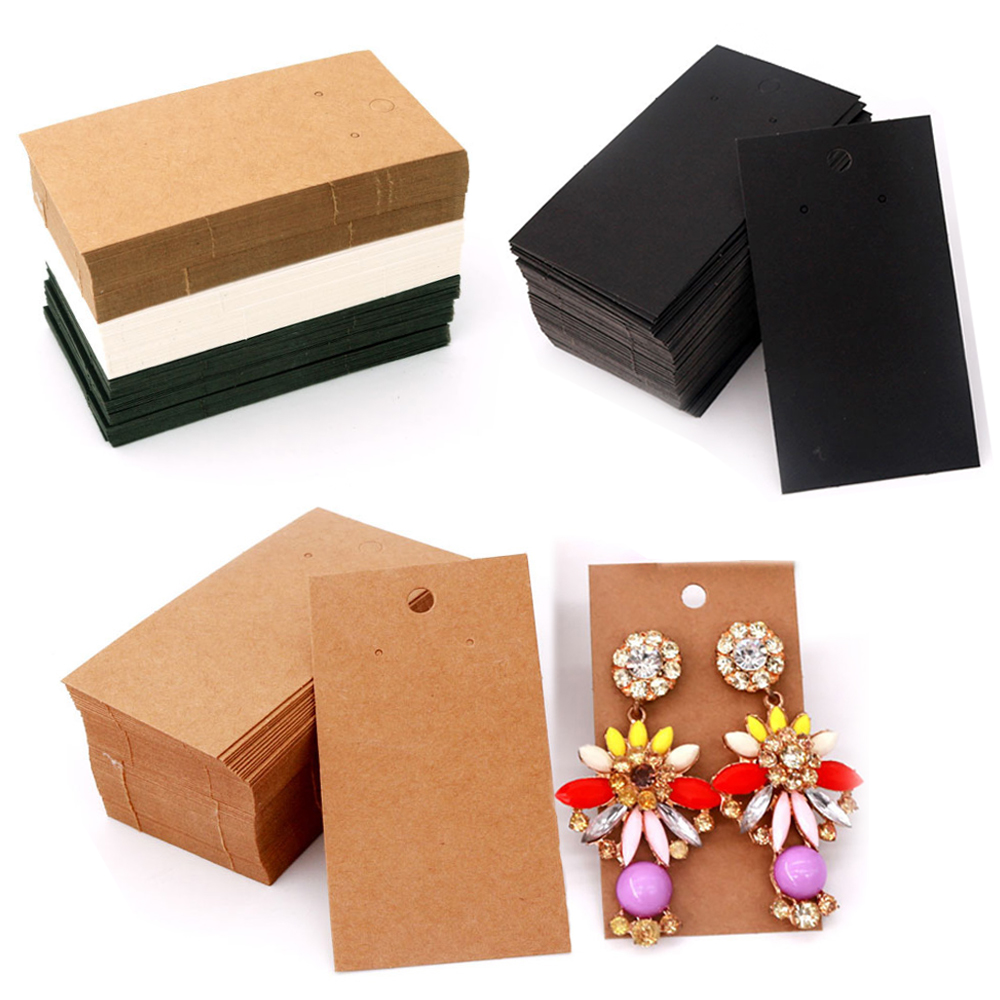 Kraft Hang Tag - 50pcs Earring Display Card 5x9cm Blank