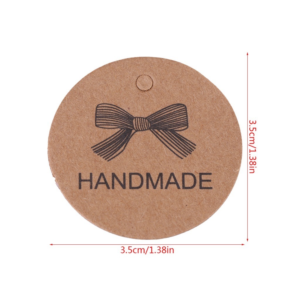 100pcs Price Tag Brown Handmad - đánh giá và giá Kraft Hang Tag