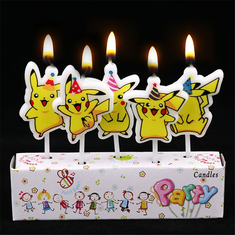 5pcs/lot Pokemon Birthday Cake - đánh giá và giá Candle Surprise