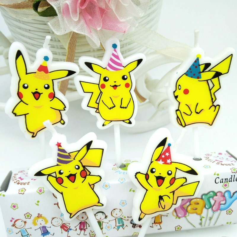 5pcs/lot Pokemon Birthday Cake - đánh giá và giá Candle Surprise