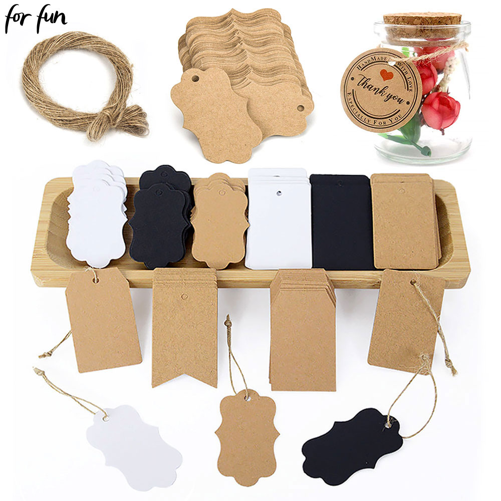 For Fun 100PCS Kraft Paper Tag - đánh giá và giá Kraft Hang Tag